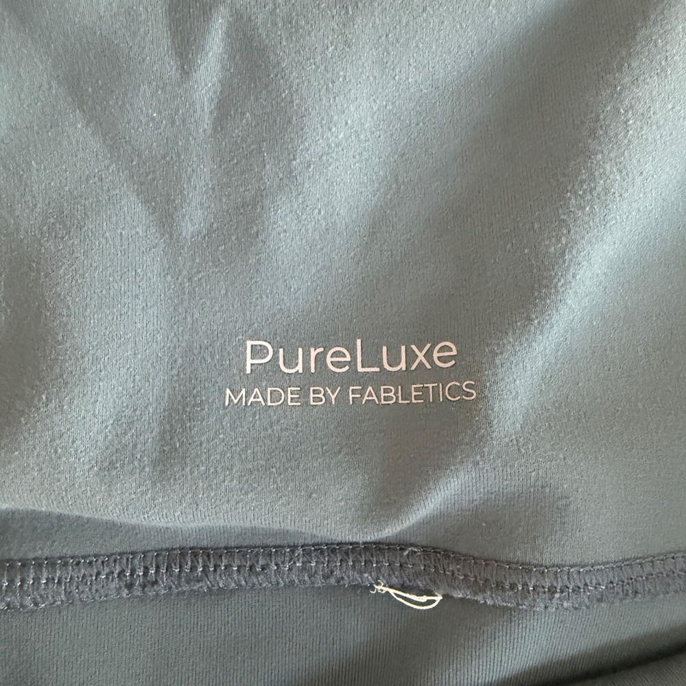 Fabletics PureLuxe Leggings Womens L Teal High Waisted Pockets 7/8 Cropped - Picture 5 of 7